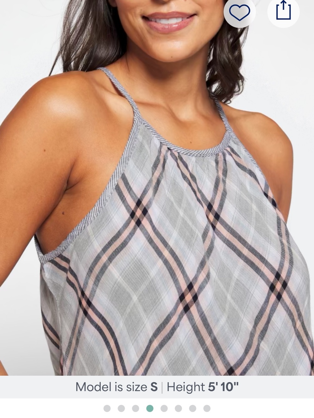 Bella Dahl Blue and Pink Plaid Halter Camisole - Picture 5 of 5